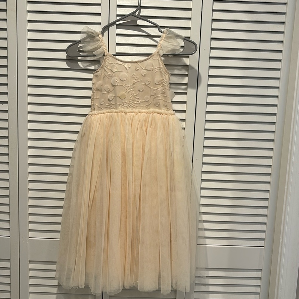 Cream Noralee dress size 6 worn once
